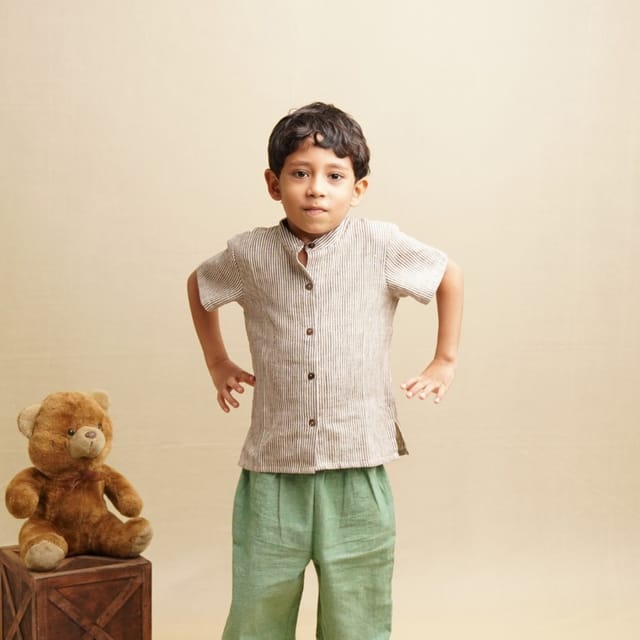 Stripes' - Boys' Khadi Shirt