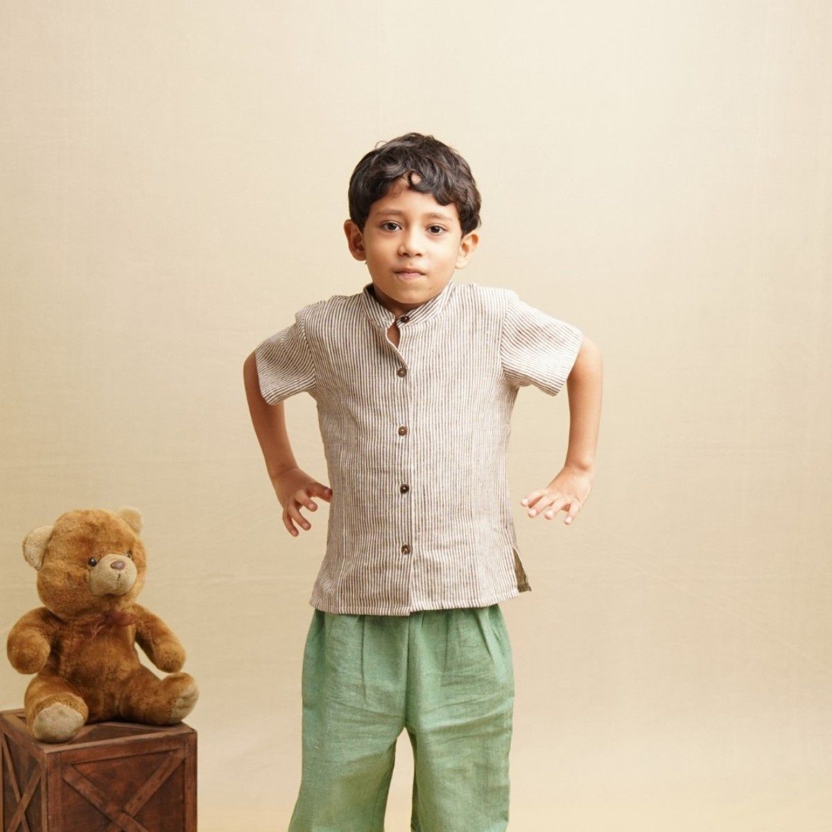Stripes' - Boys' Khadi Shirt