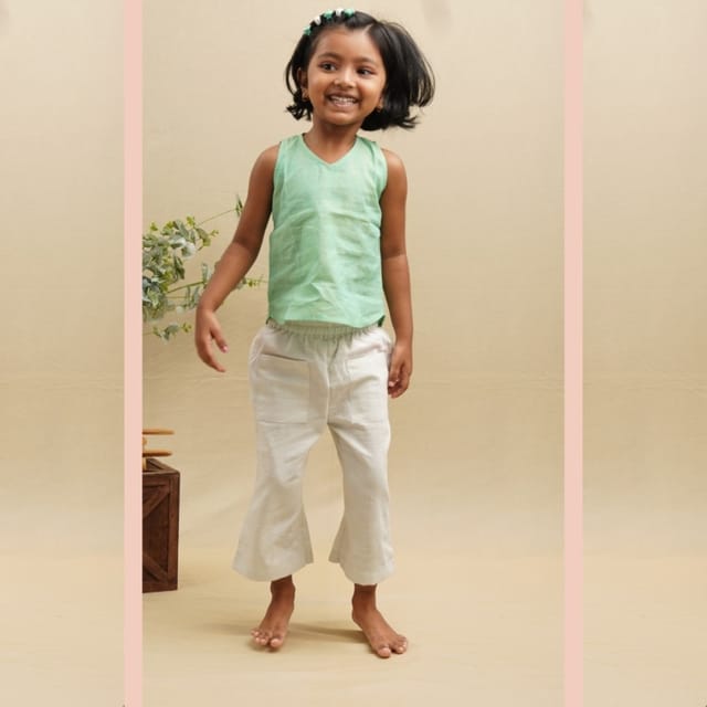 Breeze Belle Cotton Pants' - Girls' Cotton Pants with a Flare