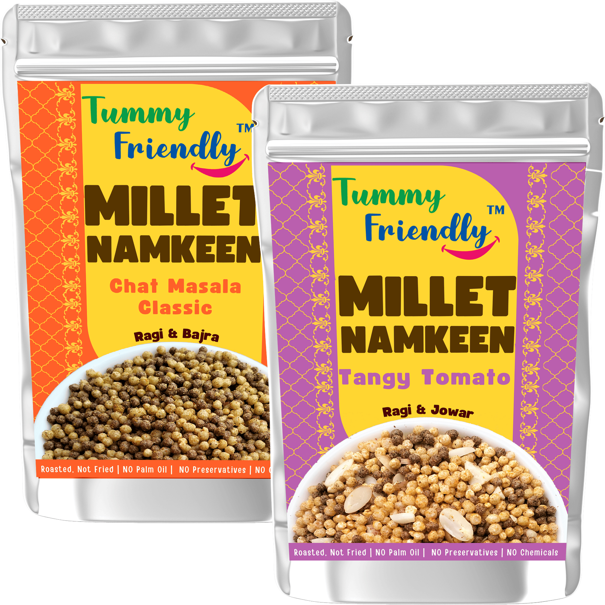 TummyFriendly Millet Namkeen Mixture (Namkeen-ChatTangy-2X70)
