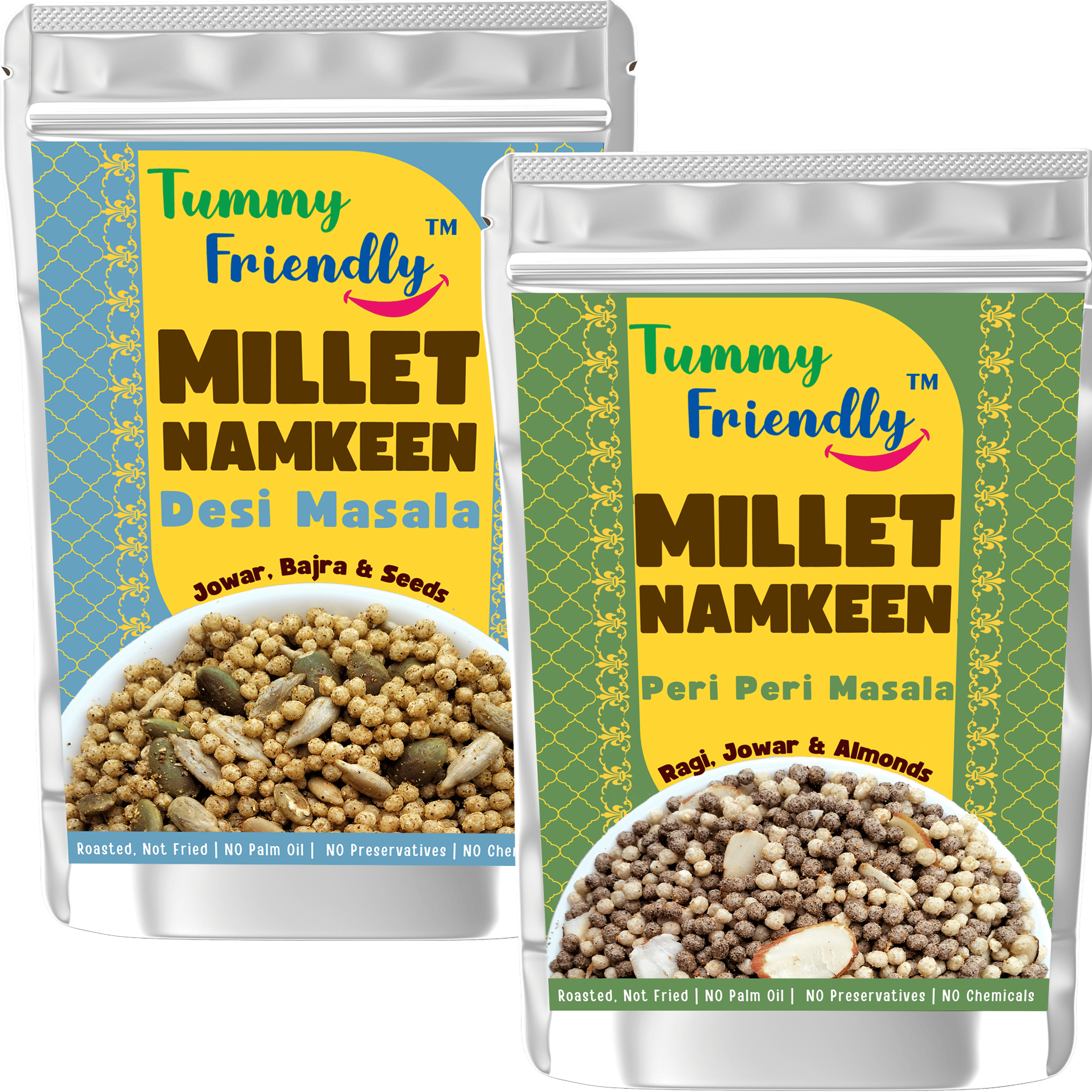 TummyFriendly Millet Namkeen Mixture (Namkeen-DesiPeriPeri-2X70)
