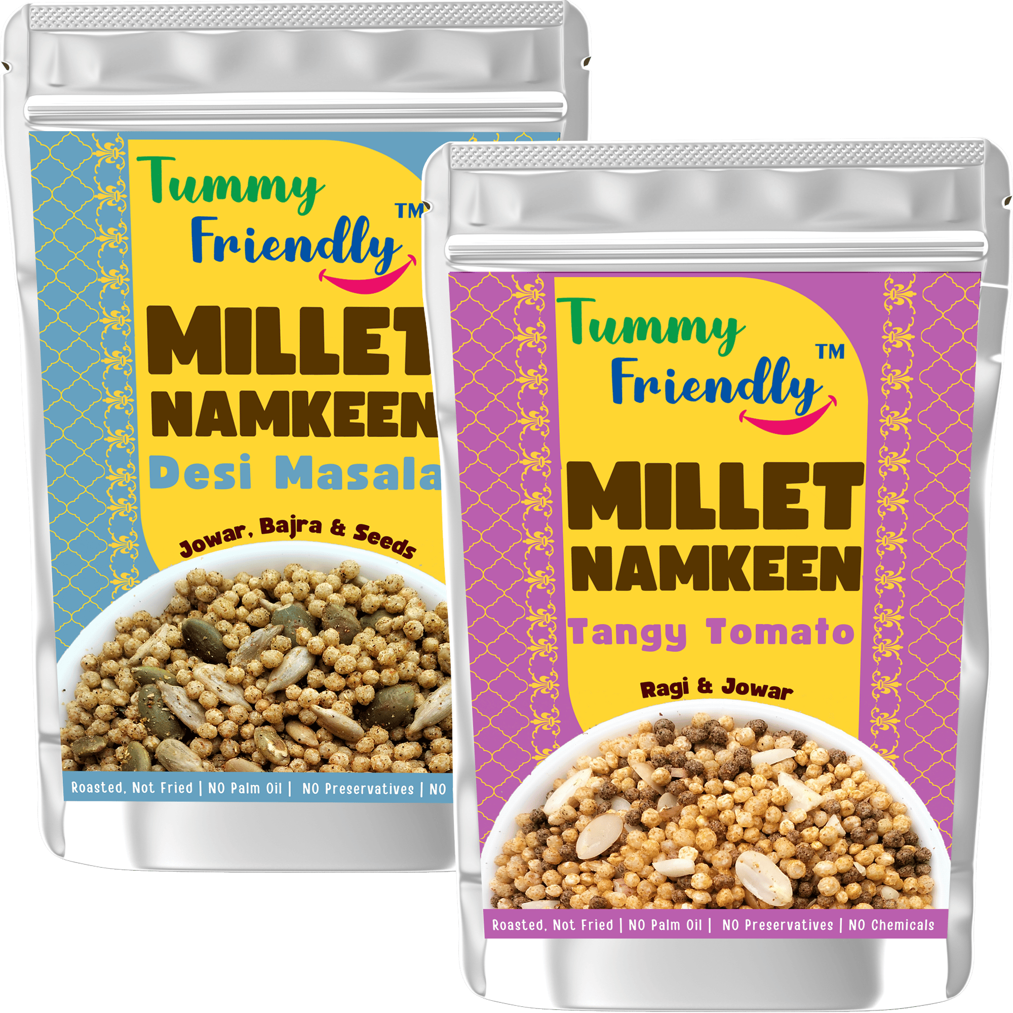 TummyFriendly Millet Namkeen Mixture (Namkeen-DesiTangy-2X70)