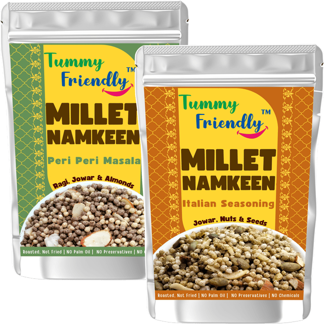 TummyFriendly Millet Namkeen Mixture (Namkeen-Peri Peri- Italian 2x70)