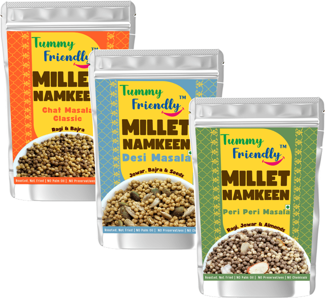 TummyFriendly Millet Namkeen Mixture (Namkeen-Chat-Desi- Peri Peri 3x70)
