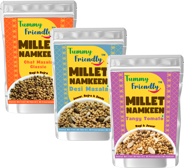 TummyFriendly Millet Namkeen Mixture (Namkeen- Chat-Desi-Tangy 3x70)