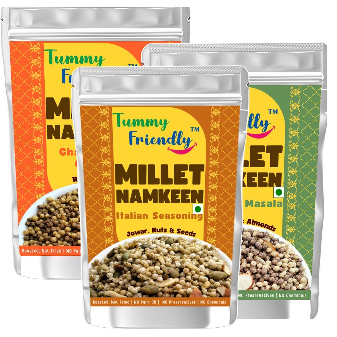TummyFriendly Millet Namkeen Mixture (Namkeen-Chat-PeiPeri-Italian 3x70)
