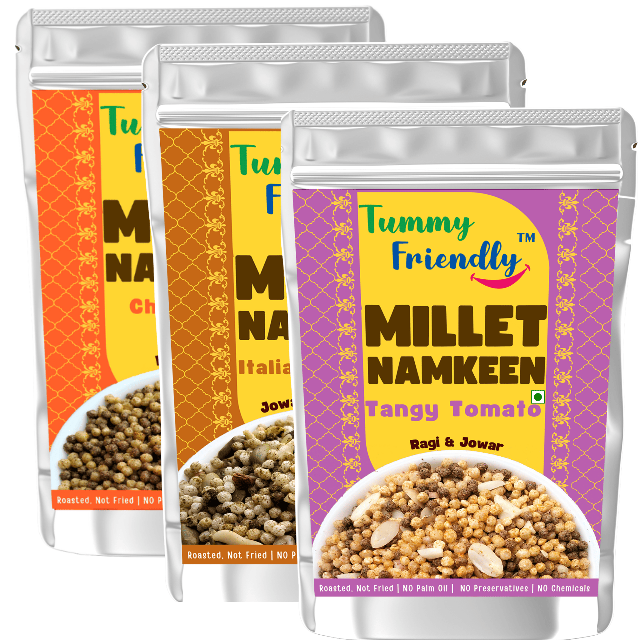 TummyFriendly Millet Namkeen Mixture-ChatItalianTangy-3X70