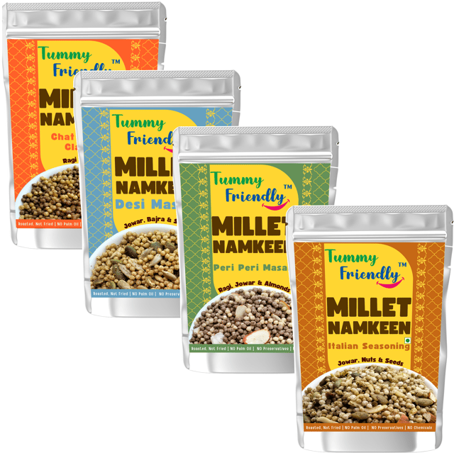 TummyFriendly Millet Namkeen Mixture (Namkeen-Chat-Desi-PeriPeri-Tangy-4X70)
