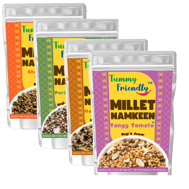 TummyFriendly Millet Namkeen Mixture (Namkeen-Chat-Peri Peri-Italian-Tangy 4x70)