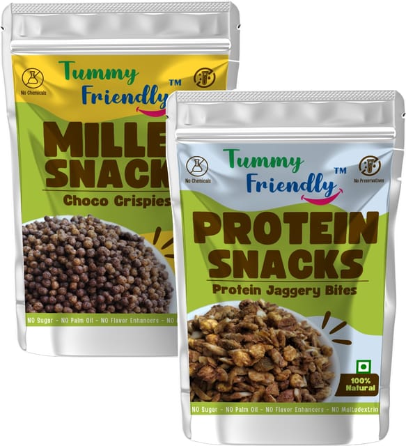 Tummy Friendly Millet Snacks (MS-ChocoCripsies-ProteinBites 2X70)