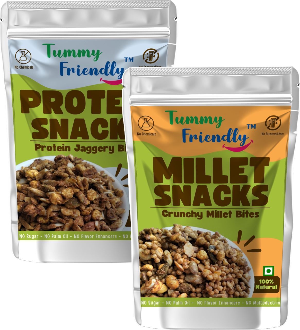 Tummy Friendly Millet Snacks (MS-MilletBites-ProteinBites 2X70)