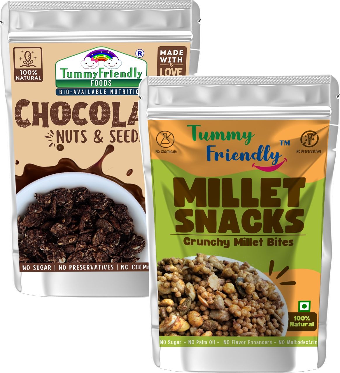 Tummy Friendly Millet Snacks (MS-MilletBites-ChocoNuts 2X70)