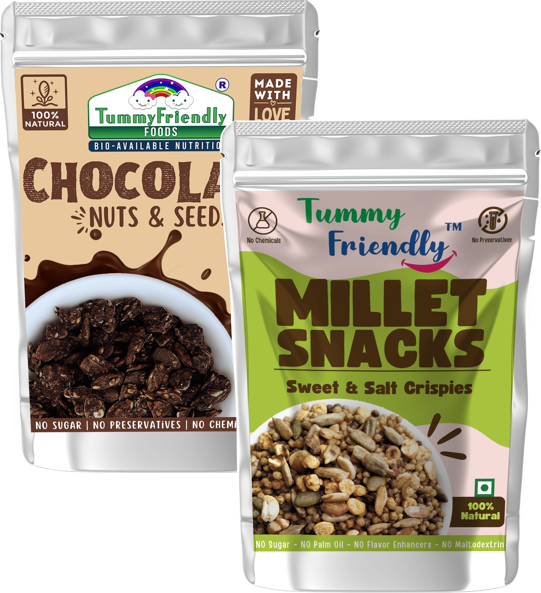 Tummy Friendly Millet Snacks (MS-SweetnSalty-ChocoNuts 2X70)