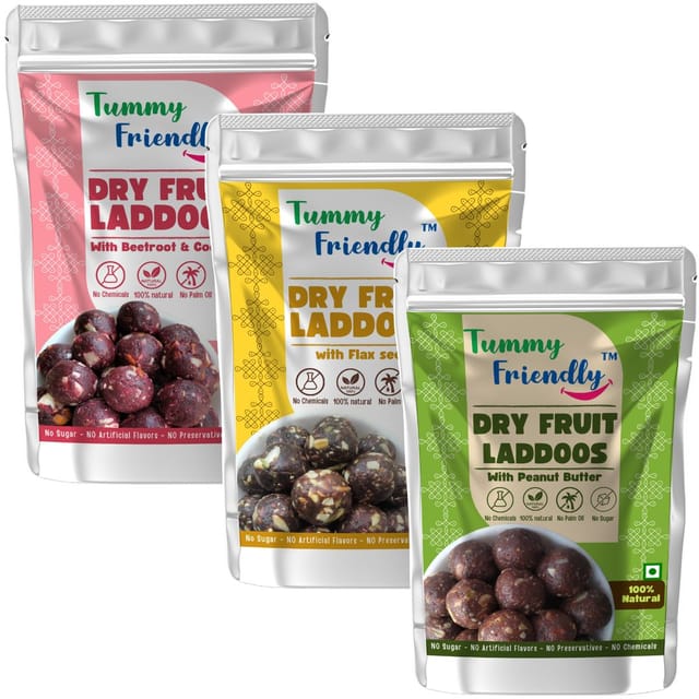 TummyFriendly Dry Fruit Ladoo-Beetroot-FlaxSeeds-PeanutButter