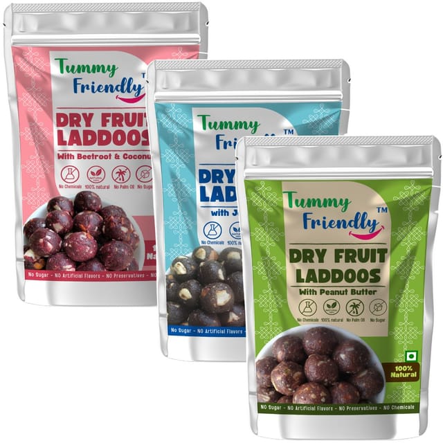 TummyFriendly Dry Fruit Ladoo-Beetroot-Jowar-PeanutButter