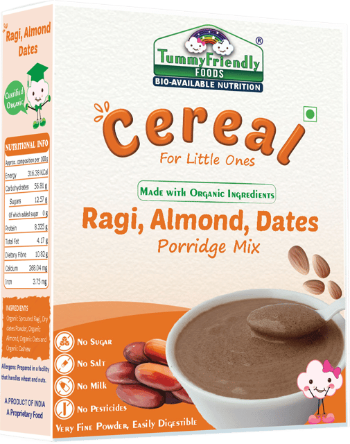 TummyFriendly Foods Sprouted Ragi, Almond, Dates Porridge Mix Cereal