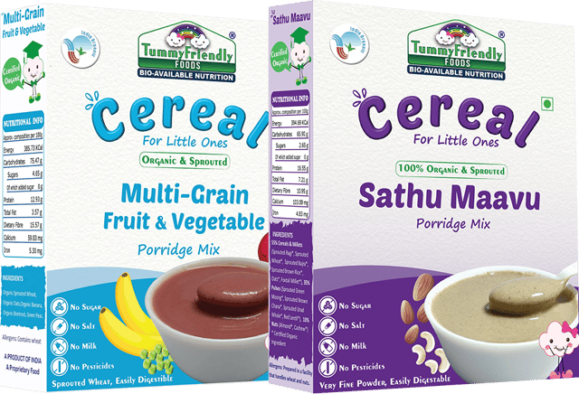 TummyFriendly Foods Certified 100% Organic Sathu Maavu, Sprouted Multi Grain Porridge Mixes