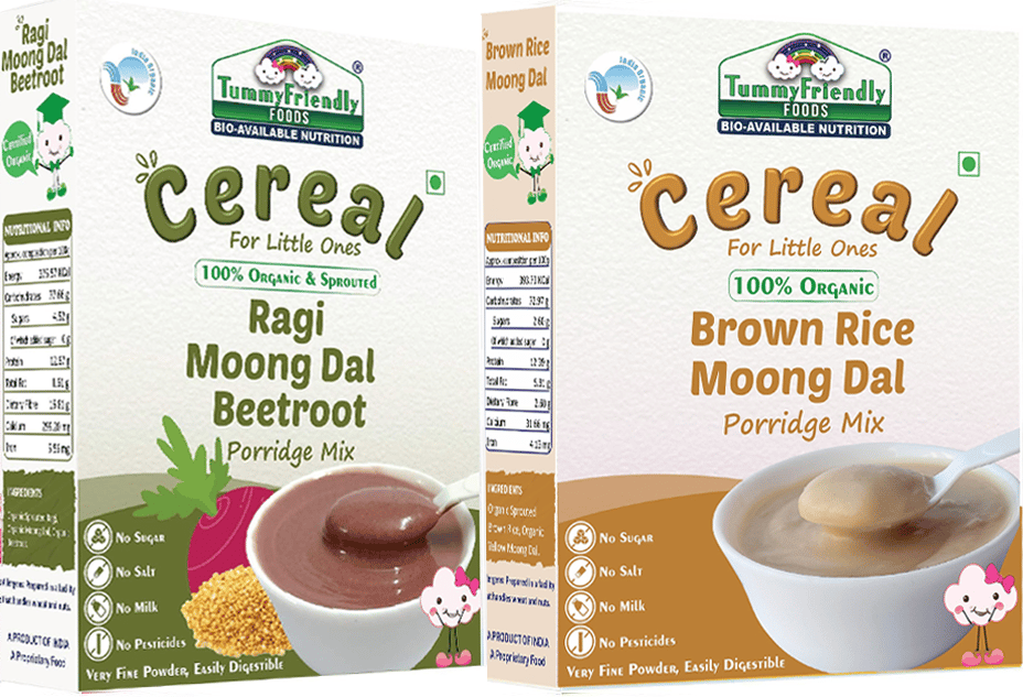 TummyFriendly Foods Certified Stage2 Porridge Mixes Ragi, Brown Rice - 2 Packs