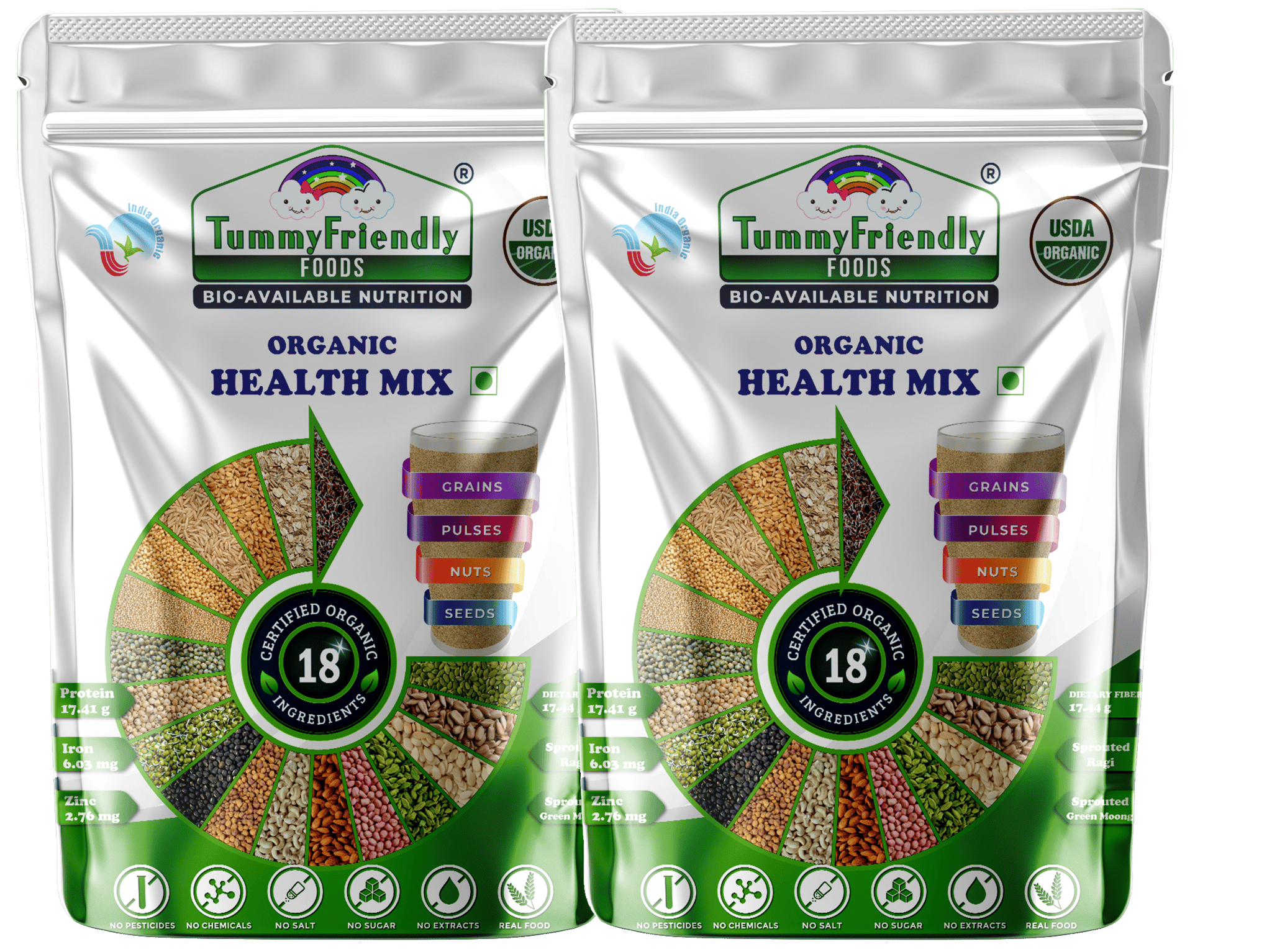 TummyFriendly Foods Organic Health Mix 1600 g (Pack of 2)