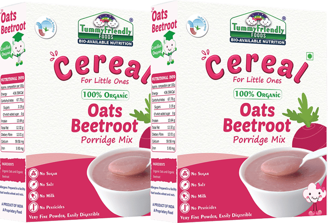 TummyFriendly Foods Certified 100% Organic Oats, Beetroot Porridge Mix