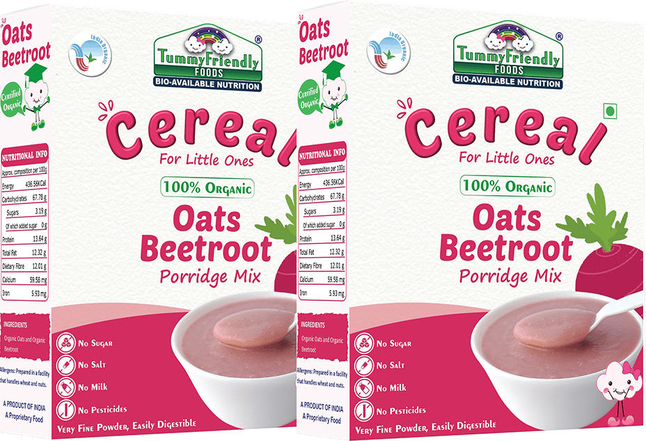 TummyFriendly Foods Certified 100% Organic Oats, Beetroot Porridge Mix