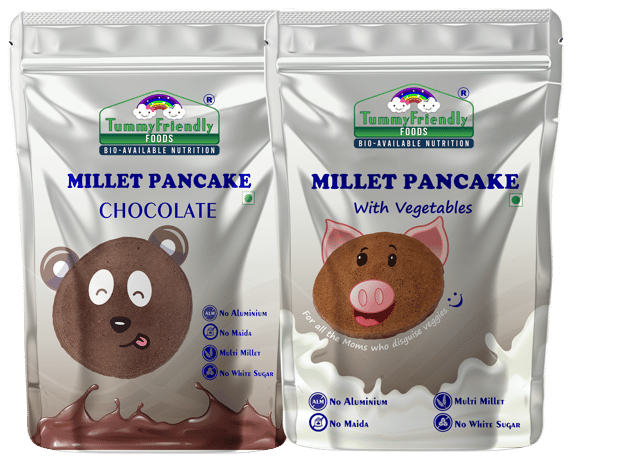 TummyFriendly Foods Millet Pancake Mix- Chocolate, Veggies.