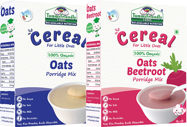 TummyFriendly Foods Certified 100% Organic Oats and Organic Oats, Beetroot Porridge Mixes
