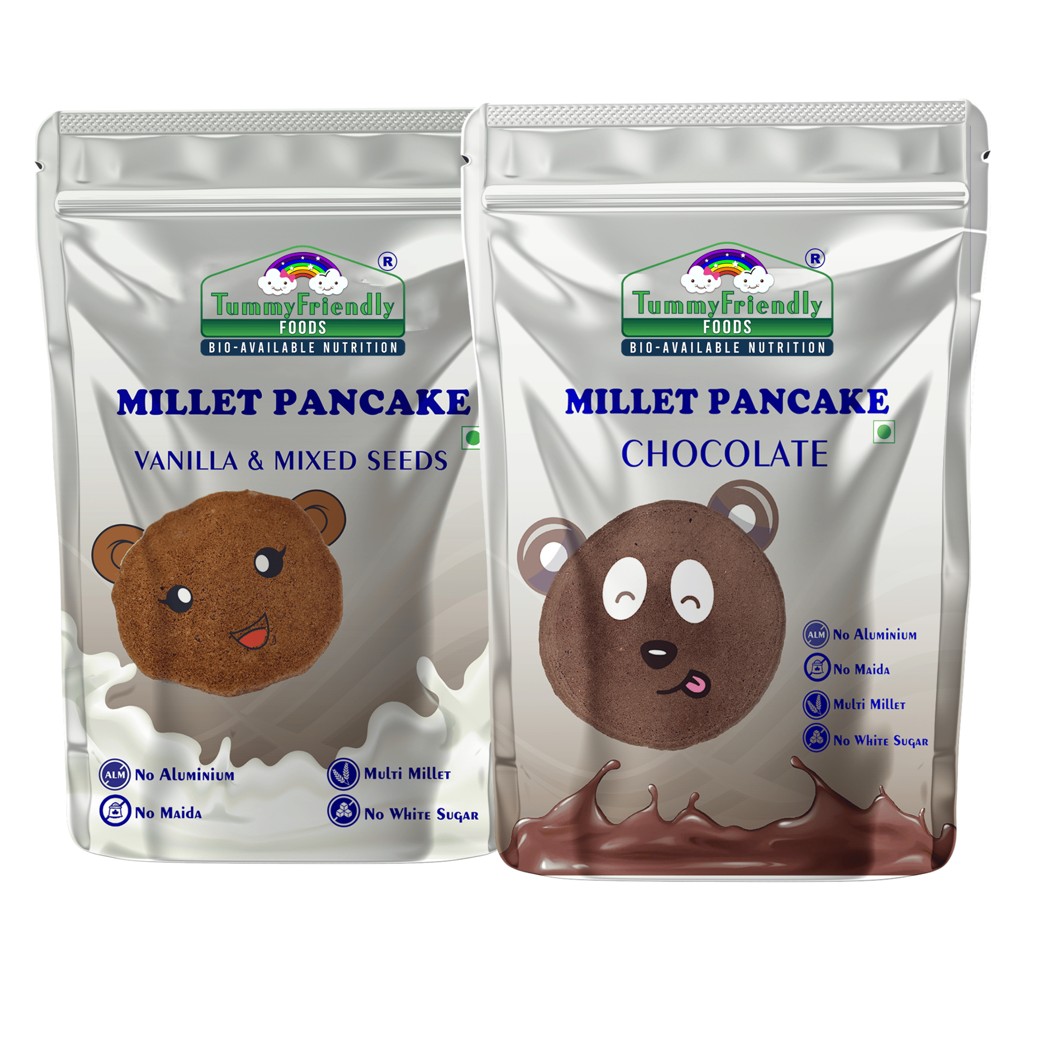TummyFriendly Foods Millet Pancake Mix - Chocolate, Seeds.