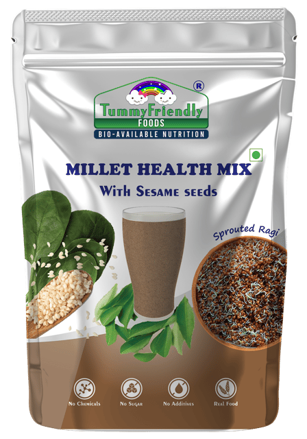 TummyFriendly Foods Organic Millet Health Mix With Sesame Seeds and Curry Leaves