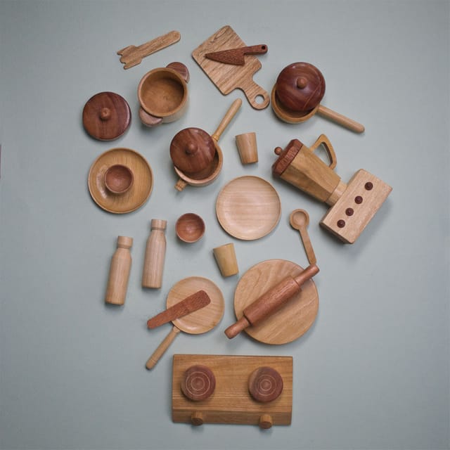 Toy Trunk wooden Kitchen Set