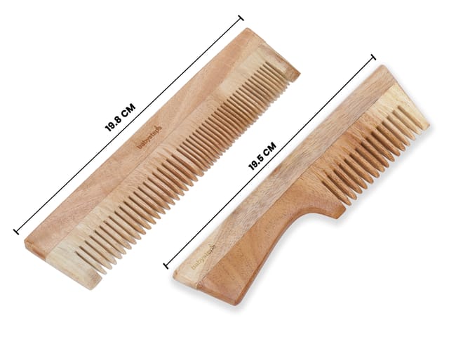 Neemwood Comb- Combo (Handle comb and Dual Tooth)