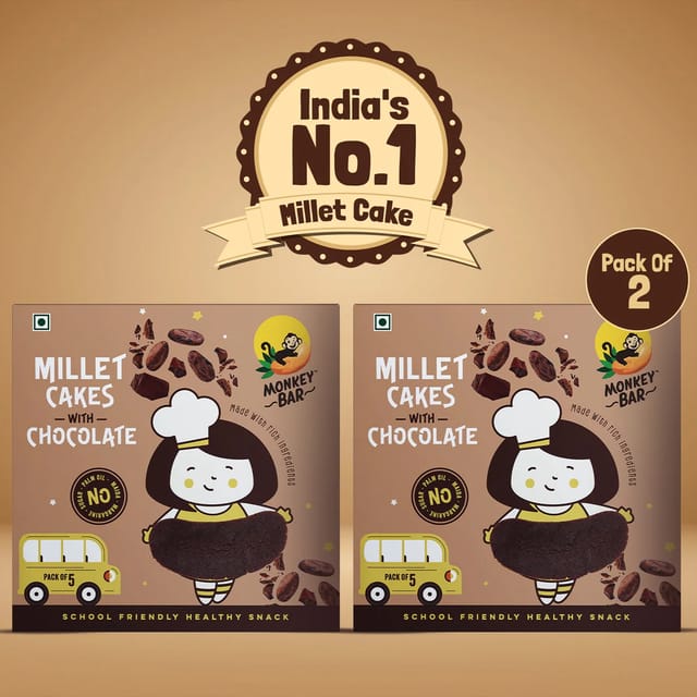 Monkey Bar - Millet Cake Chocolate Flavour (Pack of 2)