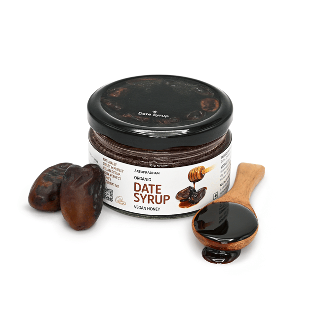 Pure Date Syrup 200g- Premium Kimia Date Syrup- Natural Alternative to Bee Honey for Vegans - Satvic Sweetener-Healthy Alternative to Refined Sugar, Maple Syrup, & Honey-Plant-Based Date Honey