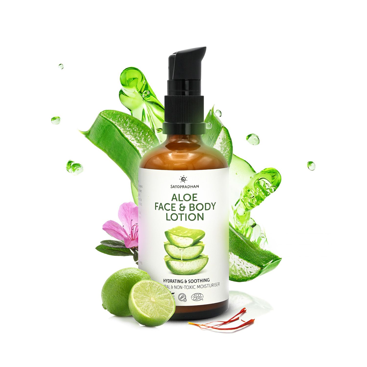 Aloe Face & Body Lotion 100ml |  Lightweight & Non Sticky Moisturiser | Face & Body Cream | Natural, Pure & Vegan | Natural Face Lotion| Natural Moisturizer