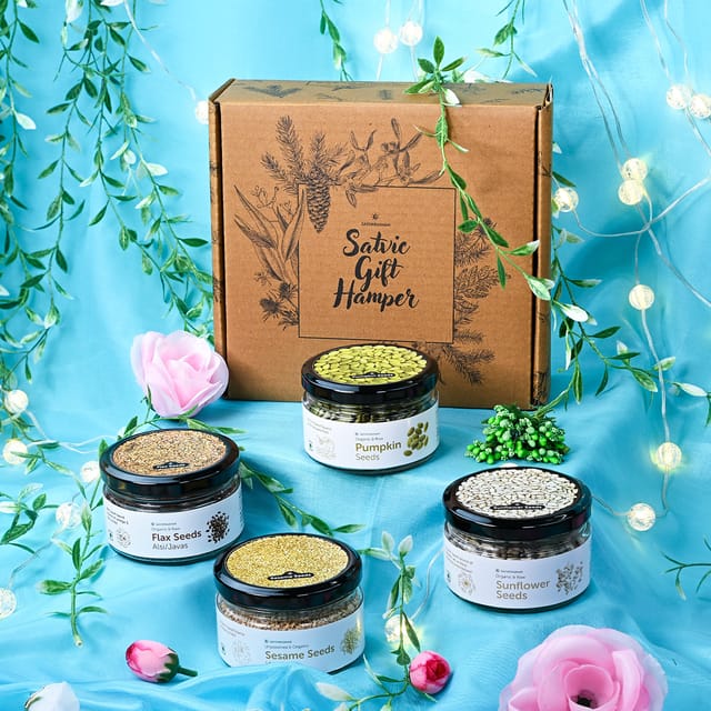 Organic Seeds Delight Gift Hamper| Wholesome Eco-Friendly Gift Pack| Pure and Natural Edible Seeds| Satvic Gift Hamper