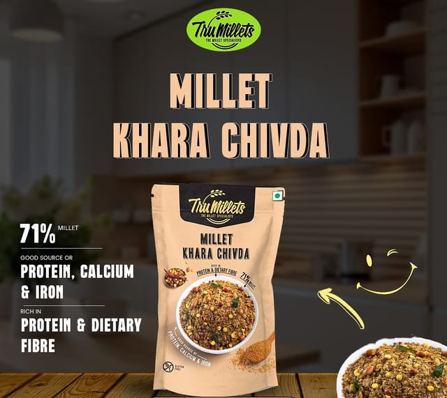 Trumillets Healthy Millet Snack Namkeen Khara Chivda/Mixture 125g Each (Pack of 3)  (3 x 91.67 g)