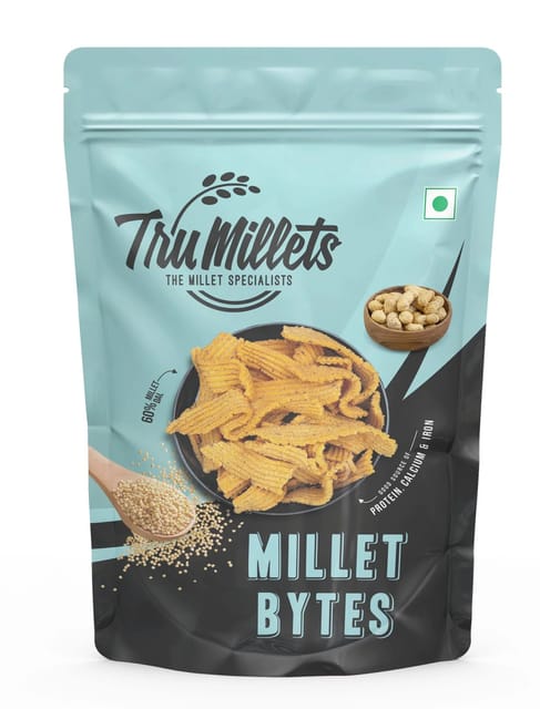 Trumillets Healthy Millet Snack for Kodo Millet Bites | Indian Masala Crispy Namkeen | Healthy and Hygienic Snacks | High Protein & Fiber Snack | No Preservative (Each 125 Gm Pack of 2)