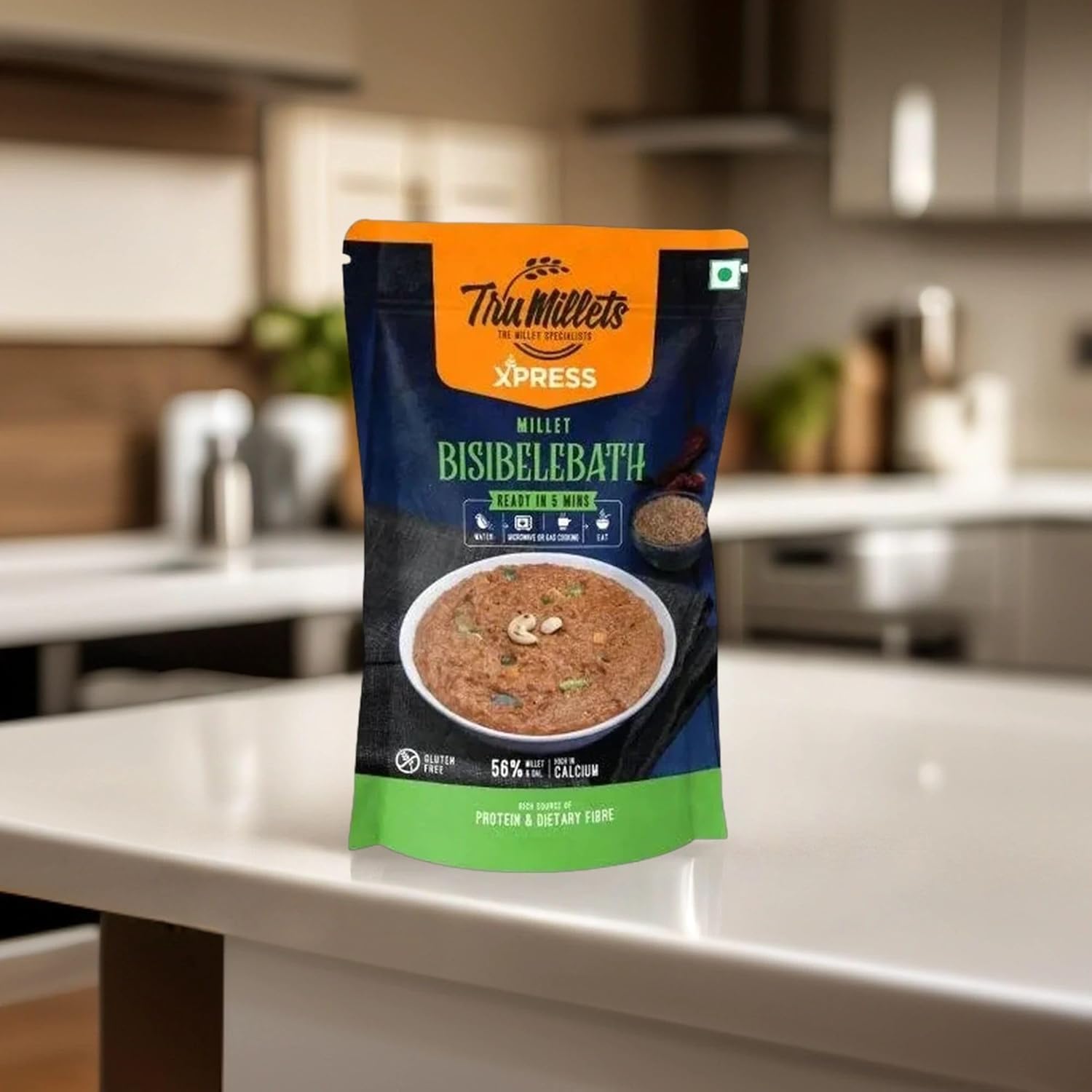 Trumillets Instant Kodo Millet Bisibele Bath Powder Mix with Rice | Traditional Masalas Mix | Ready to Cook | Tasty Ready to Eat Bisibelabath | No Artificial Colors (Each 180 Gm Pack of 2)