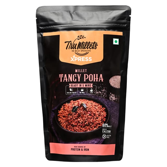 Trumillets 180gm Instant Kodo Millet Tangy Poha Powder Mix With Rice | Traditional Masalas Mix | Ready to Cook | Tasty Ready to Eat Tangy Poha | No Artificial Colors and Flavours