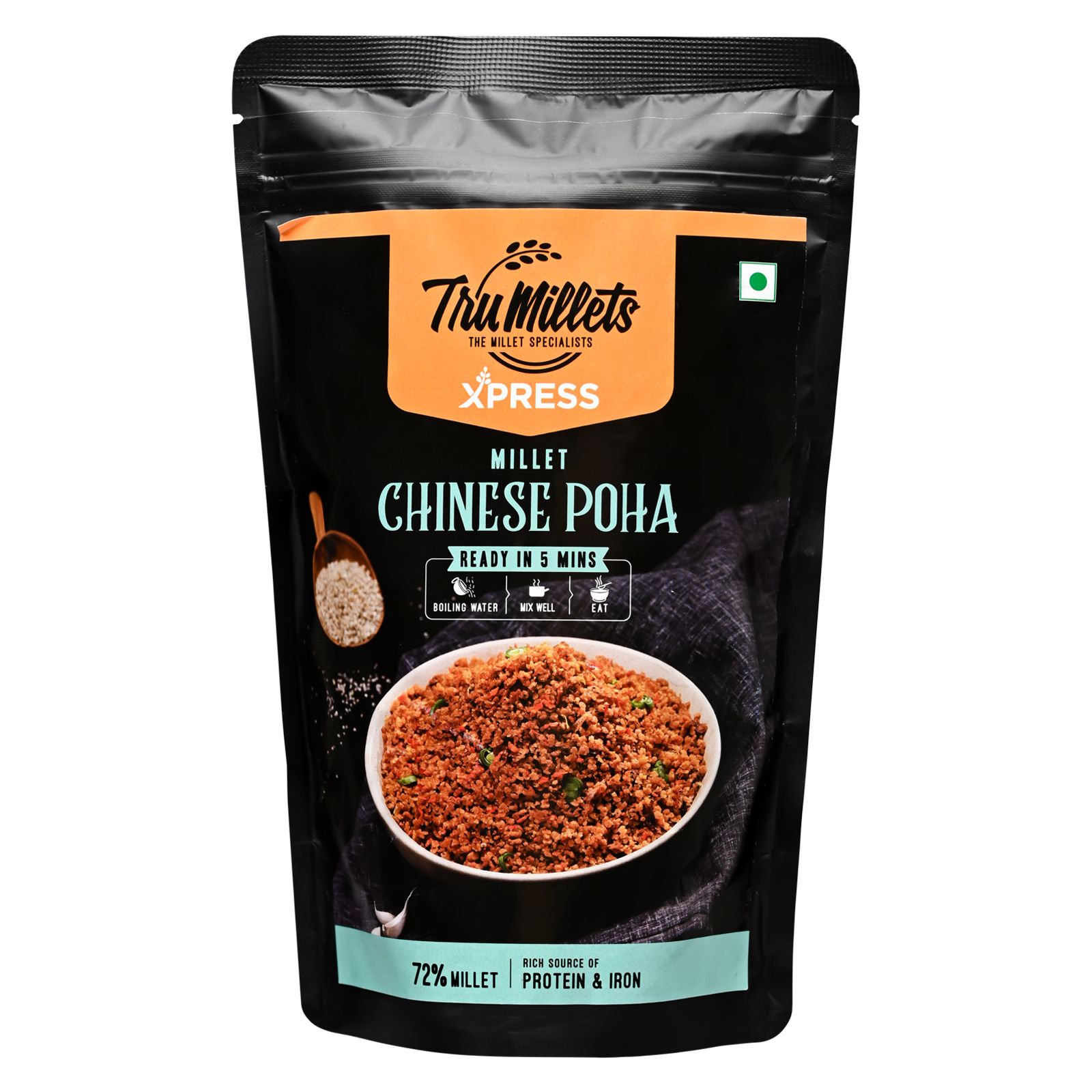 Trumillets 180gm Instant Kodo Millet Chinese Poha Powder Mix With Rice | Traditional Masalas Mix | Ready to Cook | Tasty Ready to Eat Chinese Poha | No Artificial Colors and Flavours