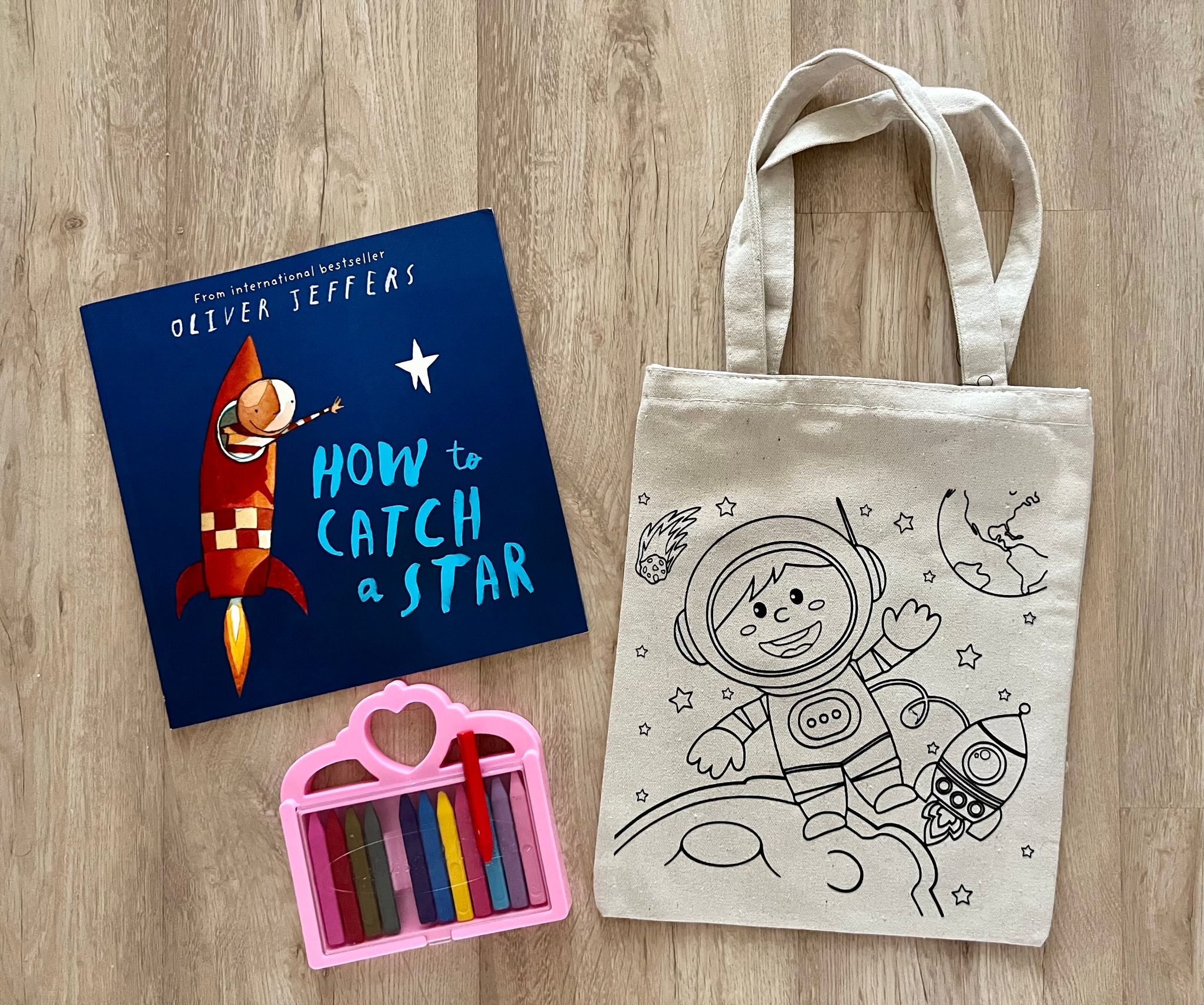 DIY Colouring Little Space Explorer Tote Bag