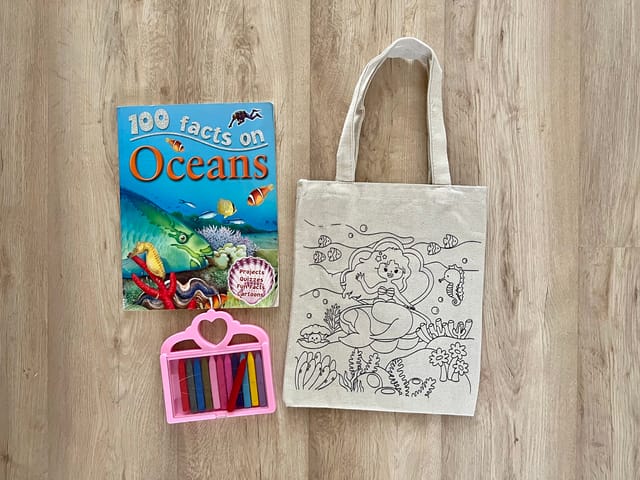 DIY Colouring Little Mermaid Tote Bag