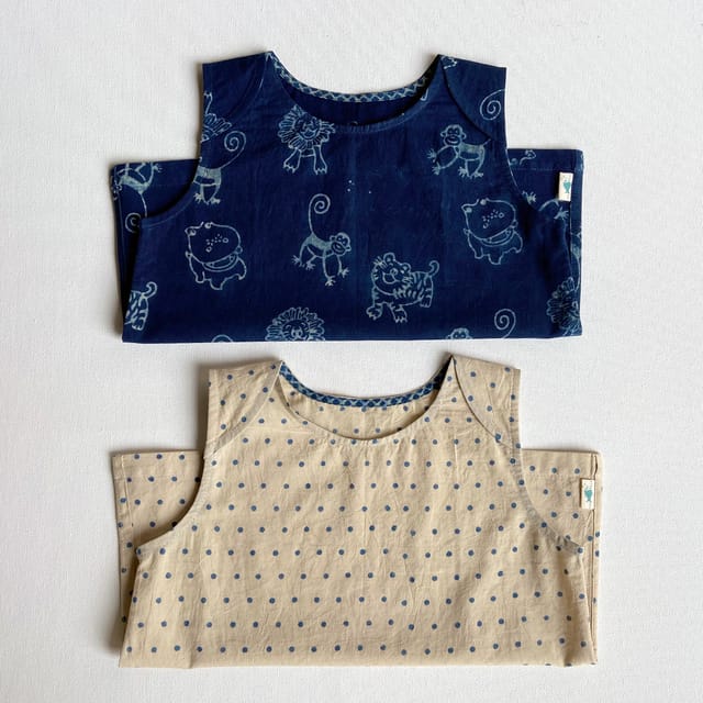 WHITEWATER KIDS UNISEX ORGANIC INDIGO ZOO JHABLA BAG