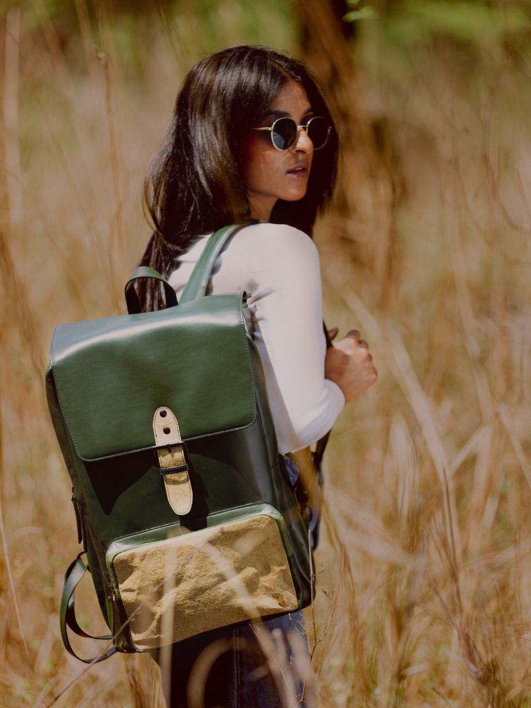 Green Hermitage Arden Vegan Leather Bagpack - Green
