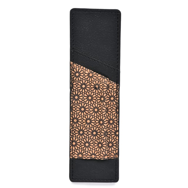 Green Hermitage Vegan Leather Bookmark with Pen Holder - Black