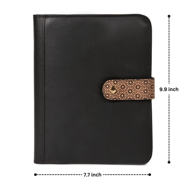 Green Hermitage Vegan Leather Diary Cover with Diary - Black