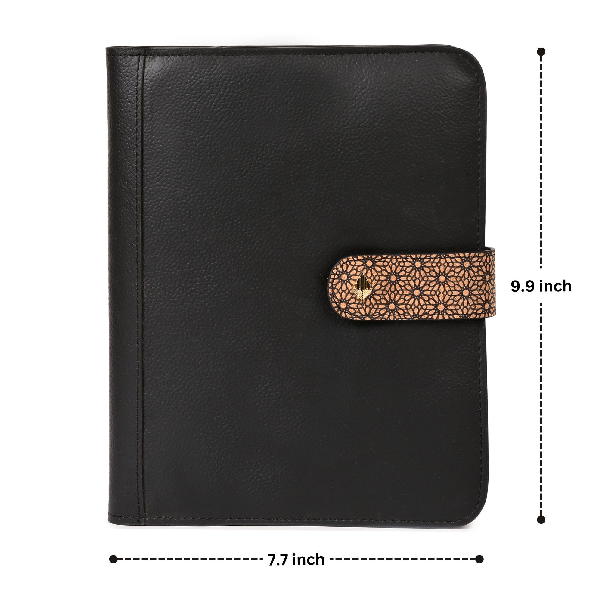 Green Hermitage Vegan Leather Diary Cover with Diary - Black