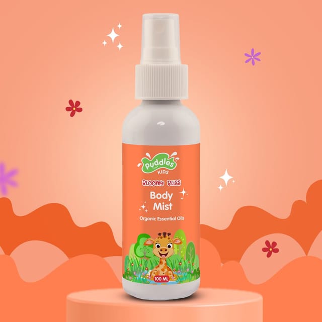 Puddles Kids Organic Mist| Bloomy Bliss with Organic Essential Oils- 100 ML