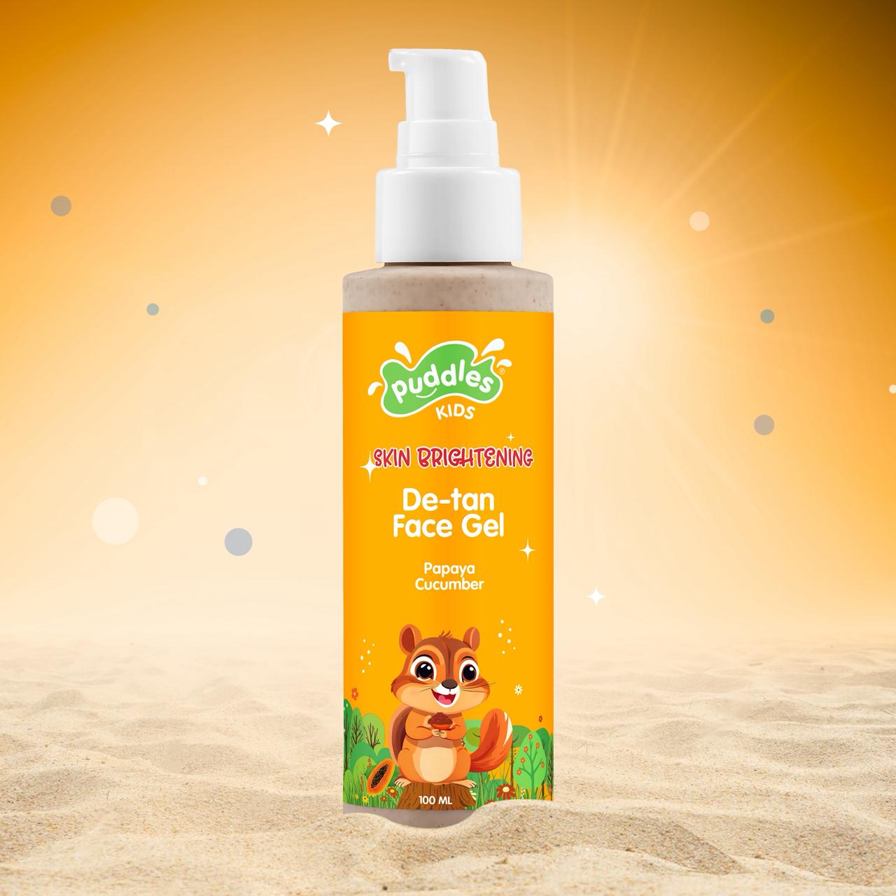 Puddles Kids Gentle Lightweight Sun Tan Removal Gel- Chemical-Free Sun Tan Removal- 100 ML