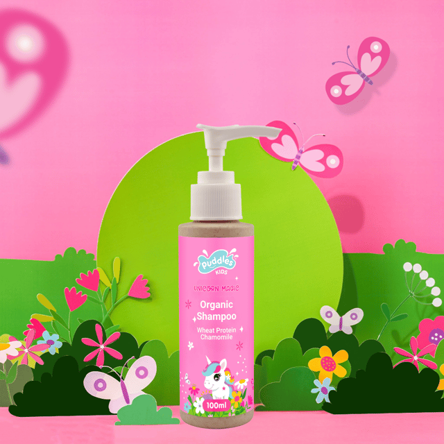 Puddles Kids Organic Sulfate Free Shampoo | Unicorn Magic- 100 ML